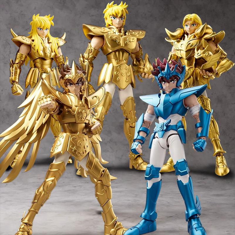 Saint Seiya Action Figure Milo Mu Aiolia Gold Zodiac Signs PVC Assemble Figure Amine Kids Toy Collection Gift