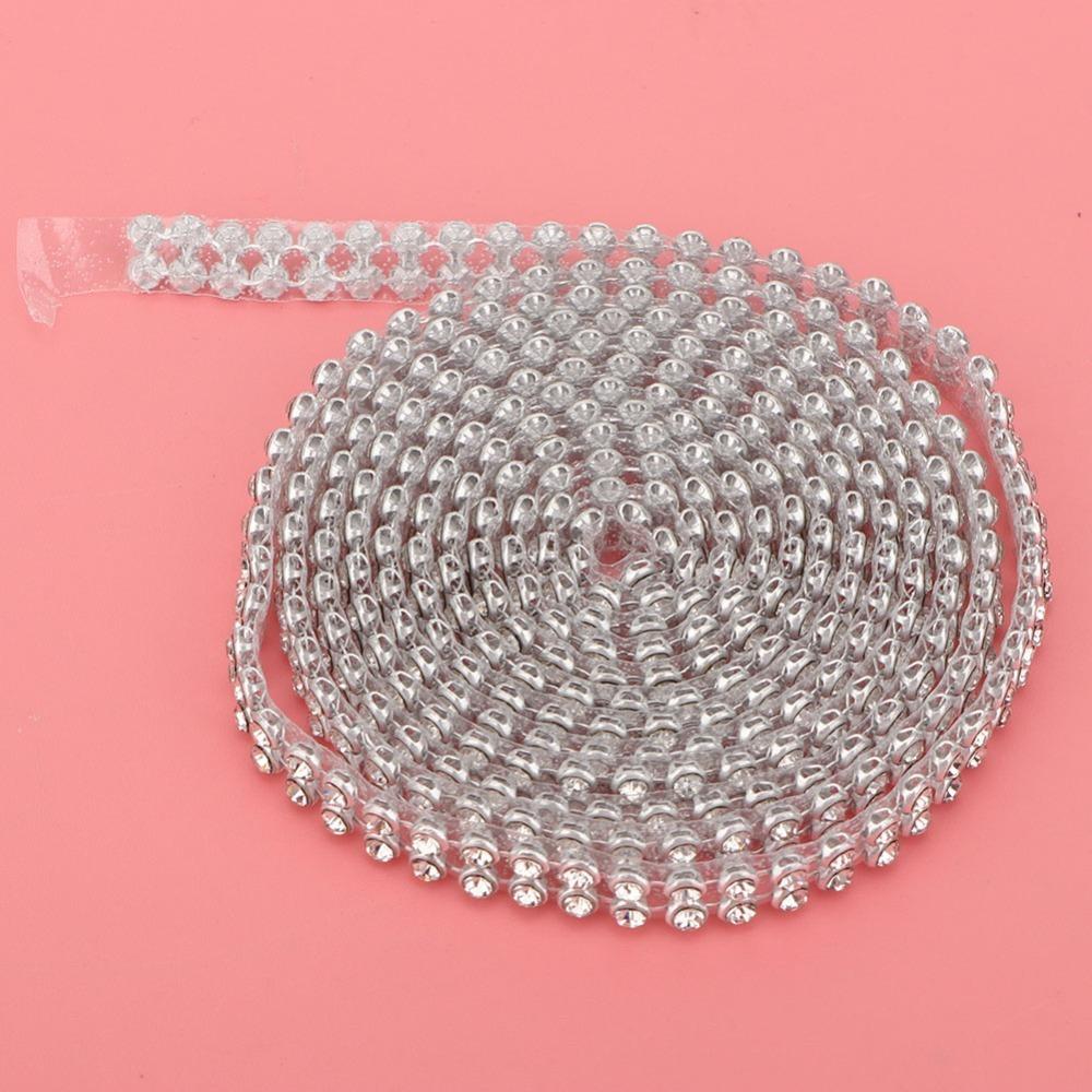 3pcs 3mm Crystal Crystal Chain Applique DIY Sewing Embellishment For Sewing Craft