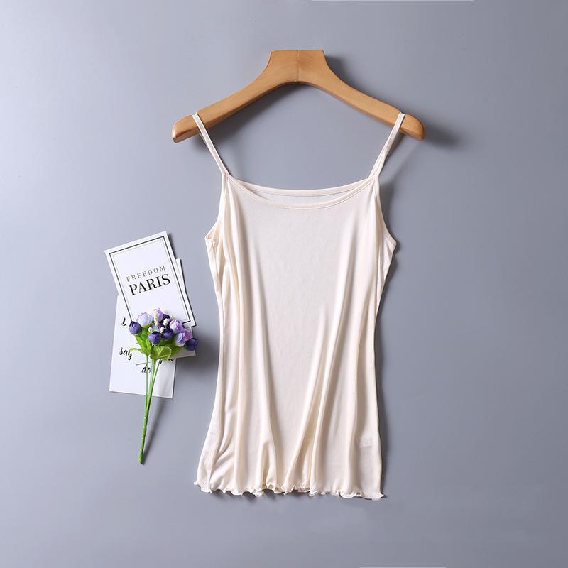 Women's Mulberry Silk Camisole - Solid Color, Sleeveless, Versatile Inner/Outer Wear