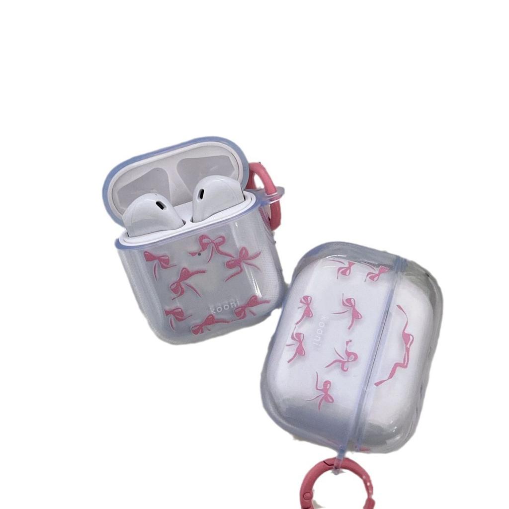 Pink bow for Apple AirPods protective case AirPodsPro earphones 1011 new wireless 1st generation pro