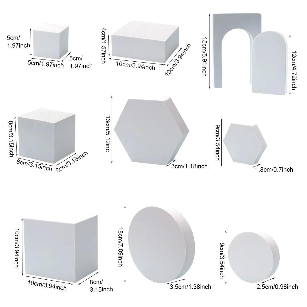 10 adet/takım Fotoğraf Arka Plan Prop Katı Köpük Fotoğraf Geometrik Küp Sahne Takı Ekran Çekim Fotoğraf Aksesuarı