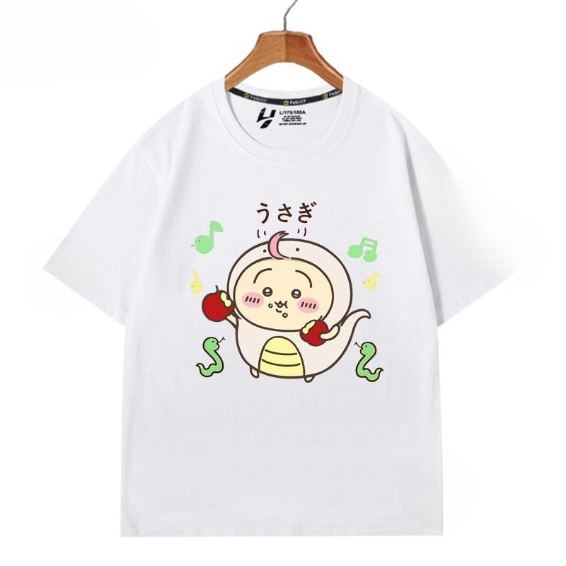 Chiikawa Simple Cartoon Character Graphic TShirt Unisex Couple Casual Summer ShortSleeve Oversized Streetwear Daily Top