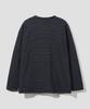 AGOD Camicia Henley con Bottoni Laterali a Righe Manica Lunga [Nero]