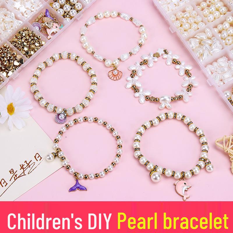 DIY Handmade Beading Kit: Pearl Bracelets and Necklace Accessories for Girls