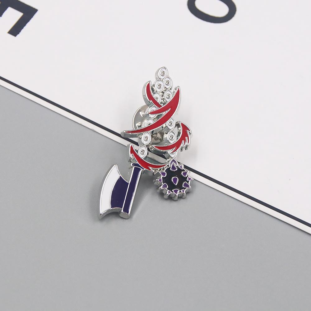 Anime Demon Slayer Kimetsu No Yaiba Sword Brooch Pins Tomioka Giyuu Kochou Shinobu Weapon Brooch Cosplay Jewelry Accessories