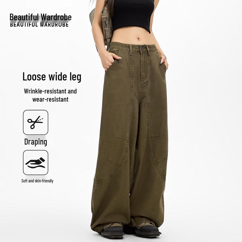 Beautiful Wardrobe Women s High-Waist Pure Cotton Loose Casual Pants XS