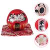 TOYMYTOY Daruma Ceramic Daruma Traditional Red Figurine, Japanese-Style Decor, Motif, Cute, Auspicious, Gift, Craft,