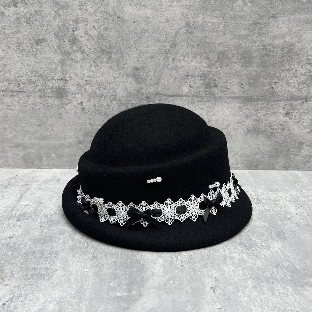 Autumn And Winter New Wool Top Hat Women'S Fashion Daughter Hat Showing Washbasin Hat Japanese Versatile Irregular Bucket Hat
