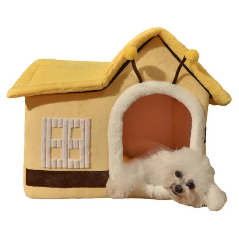 Foldable Dog House Kennel Bed Mat For Small Medium Dogs Cats Winter Warm  Nest Pet Products Basket Pets Puppy Cave Sofa