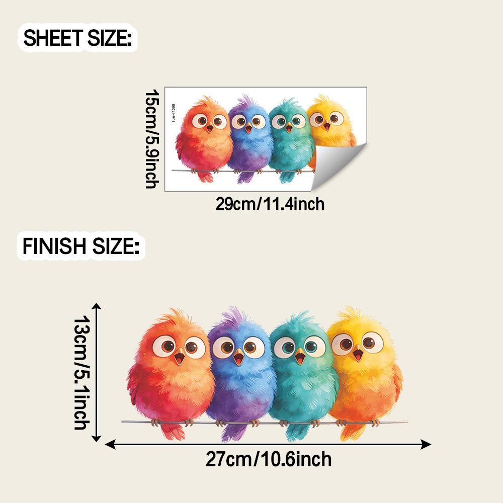 

Мультяшная расписная птица Наклейка на стеклянное окно балкона для украшения