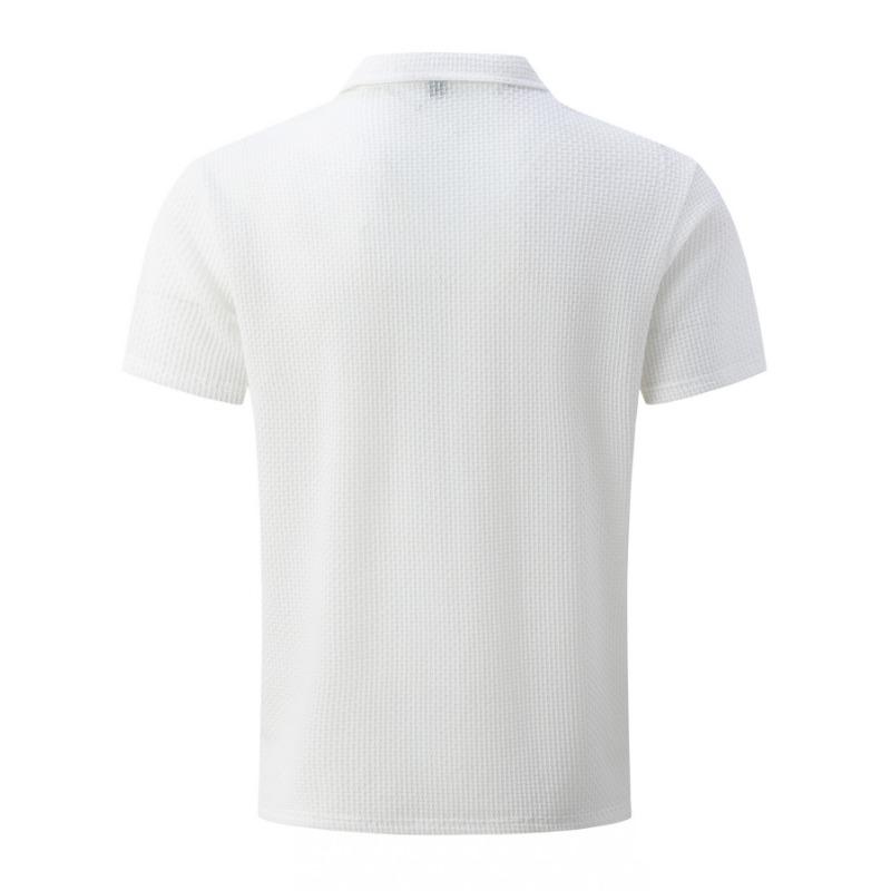 Polo da uomo a maniche corte in maglia a nido d'ape Casual Traspirante Top da lavoro