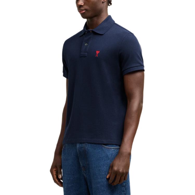 Ami Paris Ami De Coeur Logo Embroidered Polo Shirt BFUPL001760-430