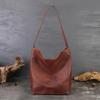 Johnature Borsa da Donna Retro di Grande Capacità Borsa a Tote in Vera Pelle Borsa a Spalla Versatile in Morbida Pelle di Mucca