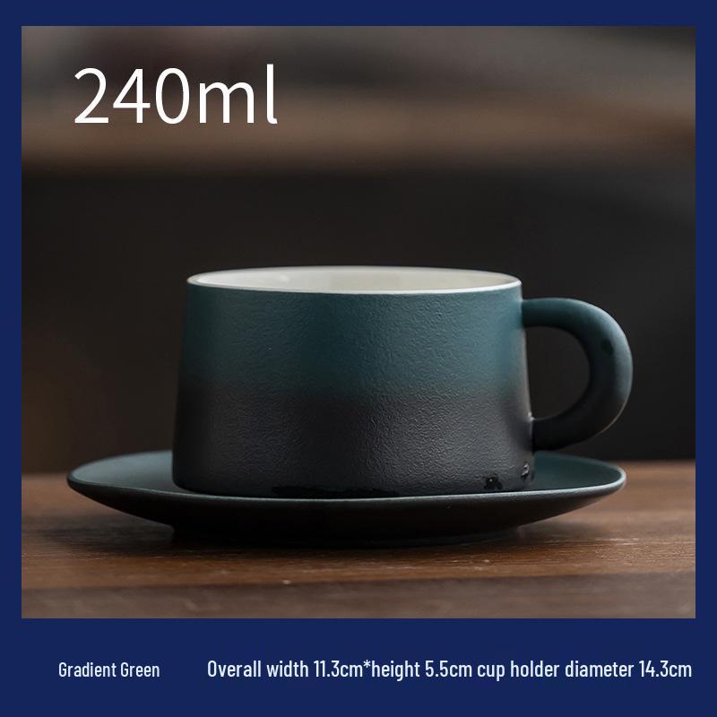 High-End Handmade Blue and Yellow Ceramic Coffee Cup & Saucer Set: Perfect for Housewarming, Weddings, or New Home Gifts