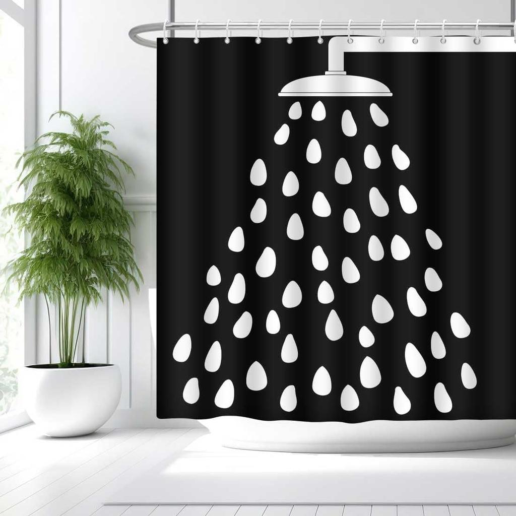 Cartoon Bathing Animal Print Shower Curtain Cute Cats Whale Unicorn Hand-Painted Graffiti Kid Child Bathroom Decor Bath Curtain