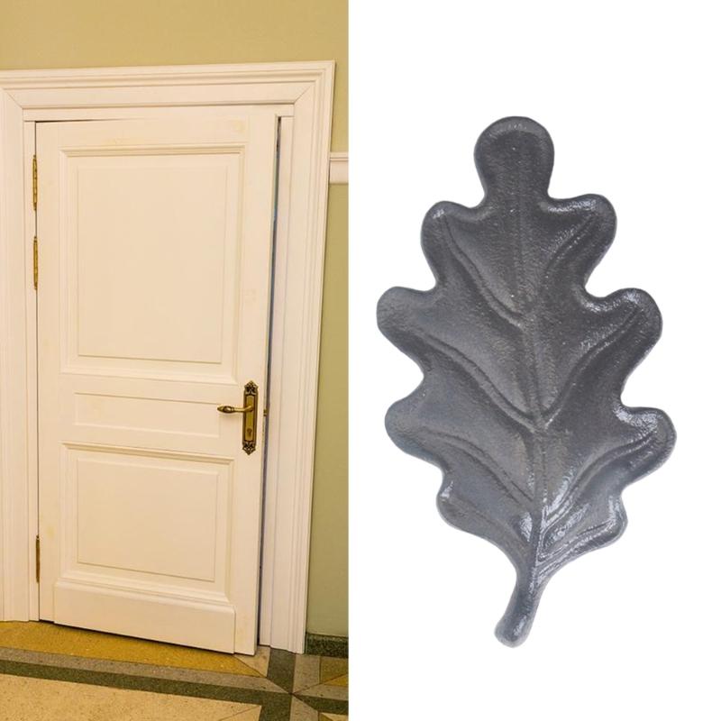 Sturdy Iron Waved Shaped Leaf Designs Door Stoppers Windproof Decorative Holders Accessory for Home Office Garage