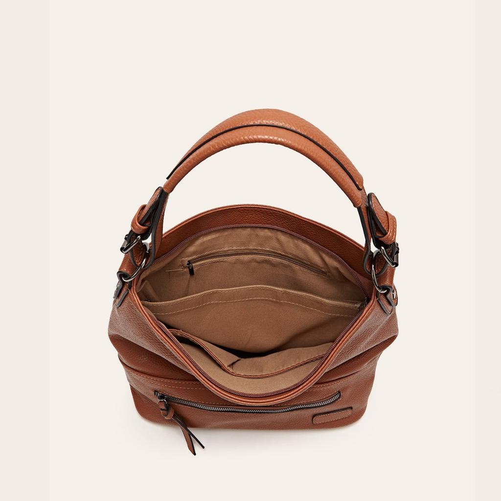 Large-capacity bag women's new simple shoulder underarm bag commuting tote bag soft leather casual handbag