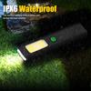 Mini Portable Rechargeable LED Torch Light, Waterproof Outdoor Work Pocket Flashlight with Magnetic Grip, Compact LED Flashlight