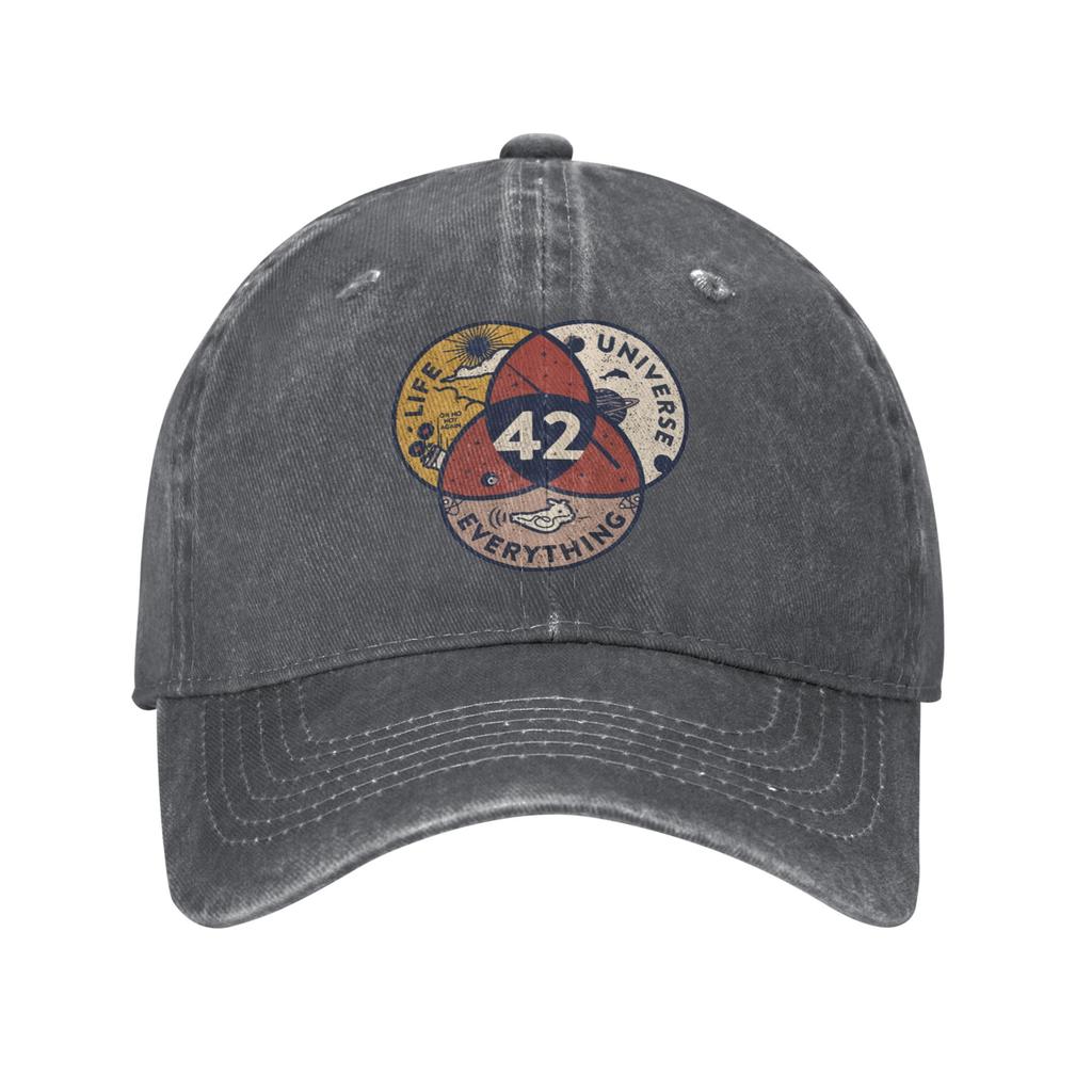 The Answer To Life The Universe And Everything Douglas Adams Unisex Baseball Caps Distressed Washed Caps Hat Retro Headwear