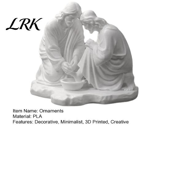 Small Desktop Religious Figurines 3D Printed Foot Washing Figurine Ornament, Statue, Premium Interior Ornaments Spiritual Table Decoration for