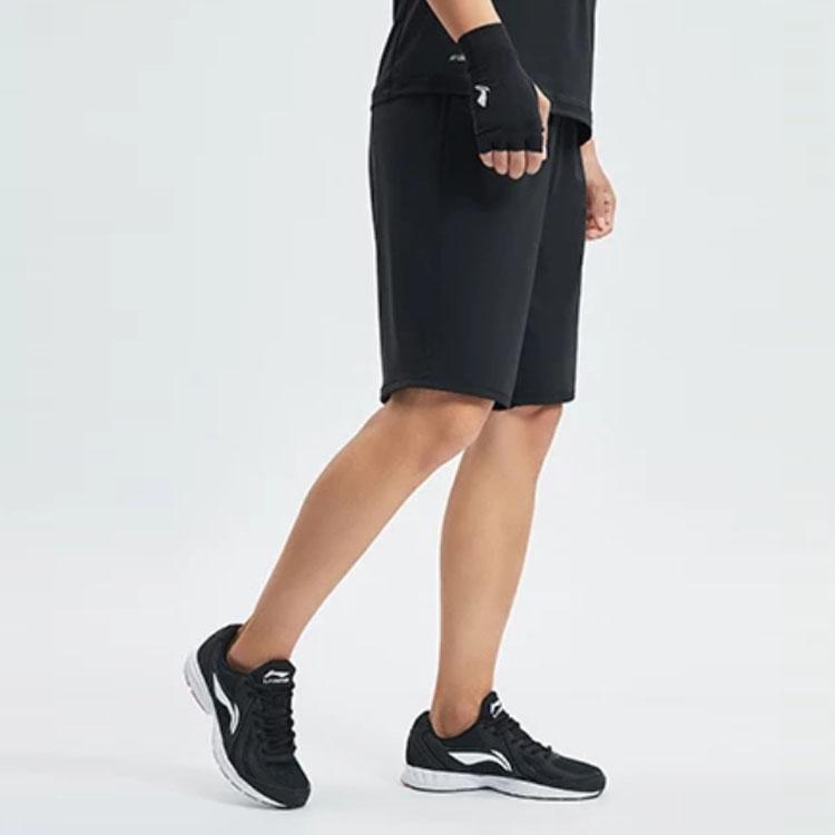 Li Ning Logo Letter Print Loose Shorts Men Shorts Black AKYR133-1