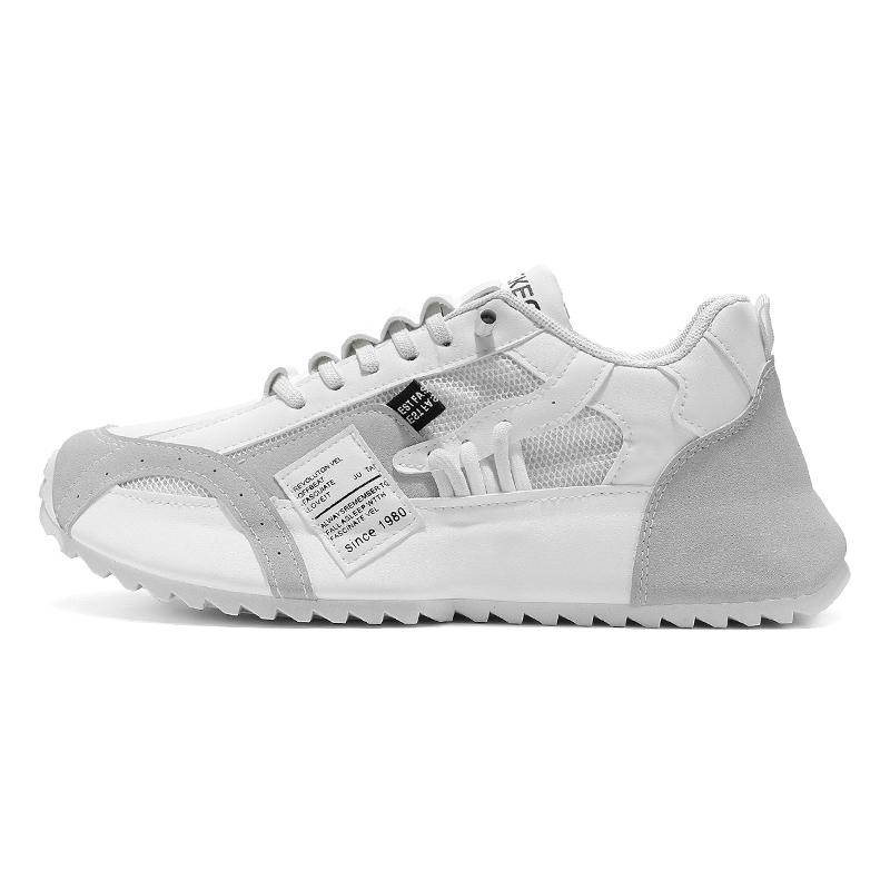 Men's Breathable All-Season Sneakers - Lightweight Casual Sports Shoes with Memory Foam Insole, Retro Lace-Up Design for Walking/Gym/Daily Wear