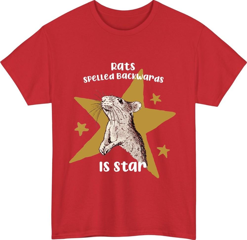 Funny Rat Star Wordplay TShirt Retro Rat Humor Unisex Tee Top Meme Gift S