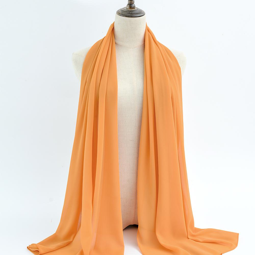 Fashion Pearl Chiffon Hijab Shawls Of Muslim Women Solid Color Head Wraps Scarf For Ladies