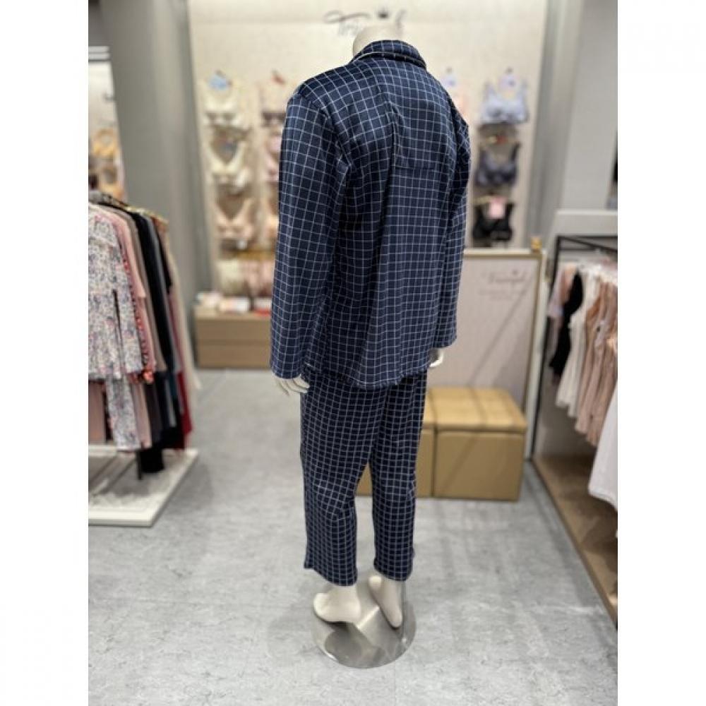 Triumph Men S Mink Sleep Check Long Sleeve Pajama Tempj811ny