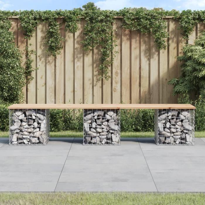 VidaXL Banc de jardin design de gabion 203x44x42 cm bois massif de pin 834341