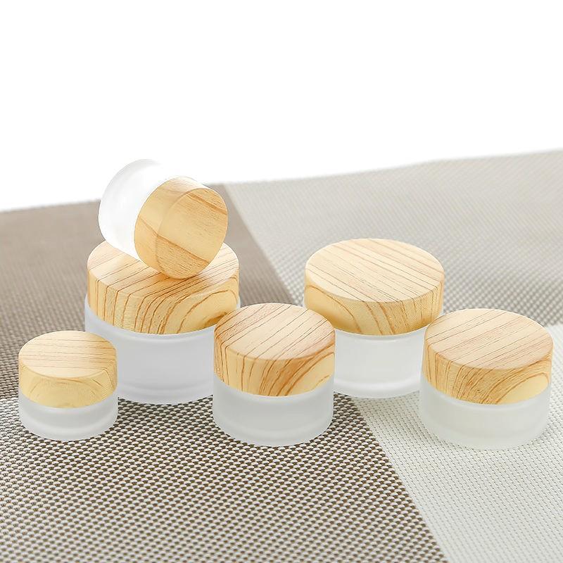 Pot en Verre Givré Vide Mini 5-50g Pot Pot Cosmétique Maquillage Couvercle Intérieur Crème Visage Baume à Lèvres Contenant de Stockage Scellé Bouteilles Rechargeables