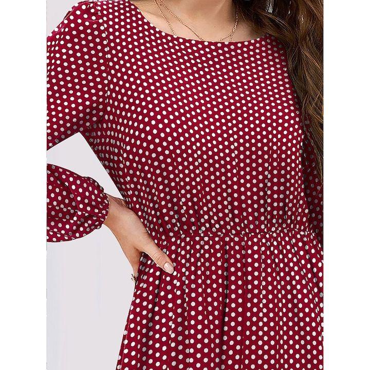Maroon Crepe A-Line Midi Dress