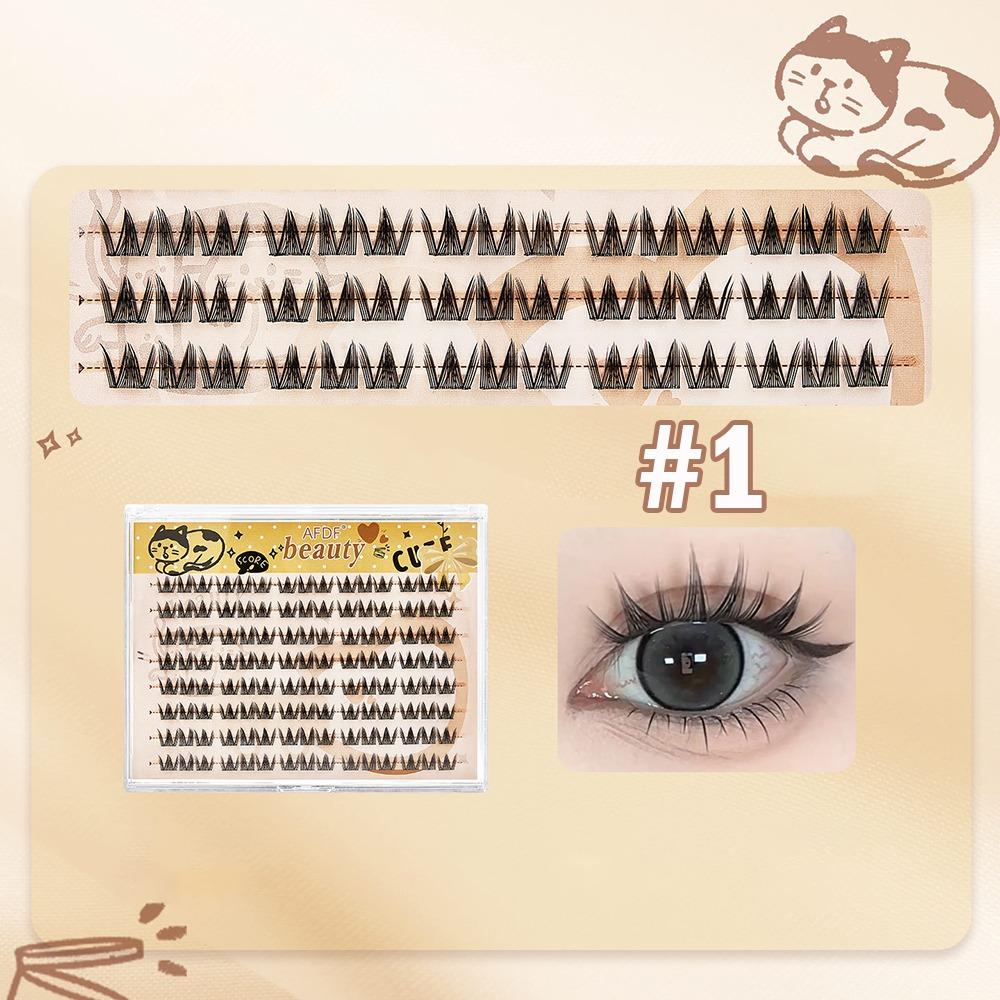 

AFDF Self-adhesive Eyelashes Natural Curling Sunflower Eyelashes Fluffy Fake Eyelashes Women A