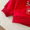 Children's Cartoon Christmas Sweatshirt - Girls' Autumn/Winter Plus Velvet Pullover, Boys' Round Neck Top
