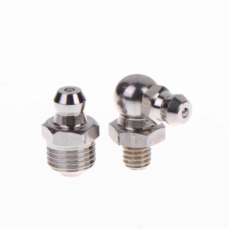 5/10Pcs Ss201 Ss304 Metric External Thread Straight Elbow Type Grease Nipple For Grease Gun Stainless Steel Grease Nipple