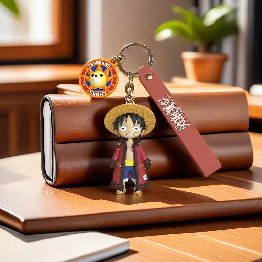 Genuine One Piece Anime  Keychain Cartoon Role Monkey D. Luffy Chopper Cute Key Chain Kawaii Bag Pendant Toy Xmas gift
