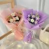 Puff Flowers Crochet Flowers Bouquet with Led Light Gifts Finished Knitted Flowers Home Decor Eternal Artificial Flowers