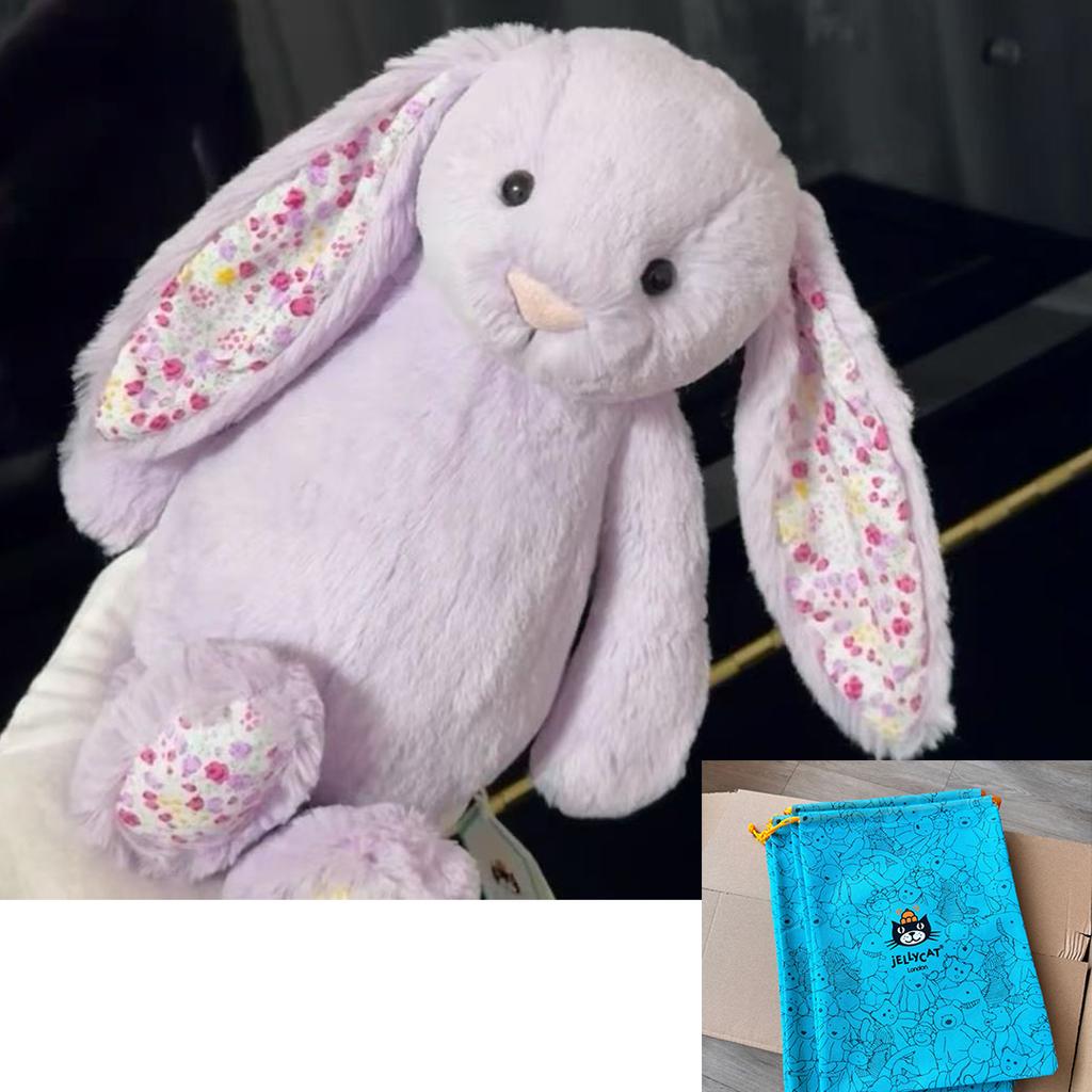 Fragrant Bonnie Rabbit Plush Toy with Floral Ears Kawaii Stuffed Doll Soft Sofa Cushion Kids Birthday Gift Room Decor