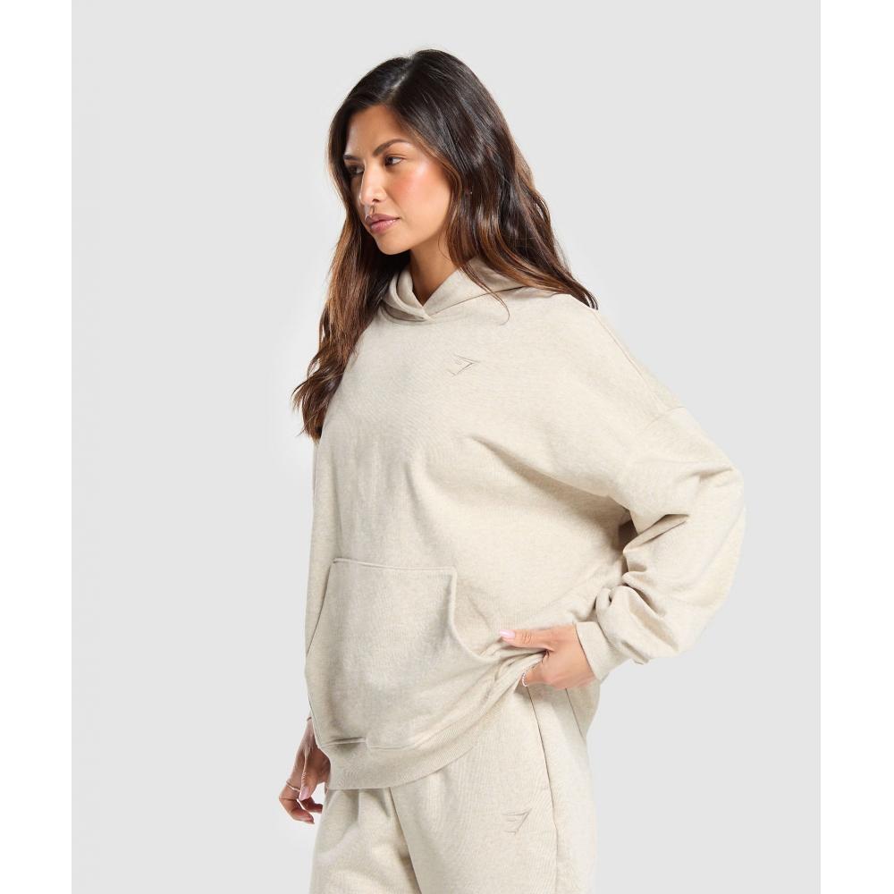 Gymshark Rest Day Sweats Hoodie Beige Marl B2a7p Gbkh