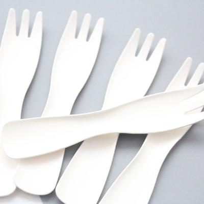 100Pcs Individual Packing Disposable Spoon Fork Eco-Friendly White Mini Paper Fork Spoon Durable Degradable Dessert Cake Scoop