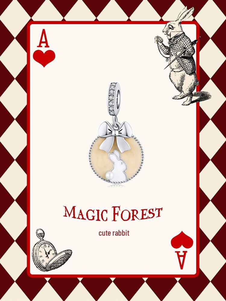 Silver Ziyun Cute Rabbit 925 Sterling Silver Pendant with European and American Style Pearl Jewelry SCC1439