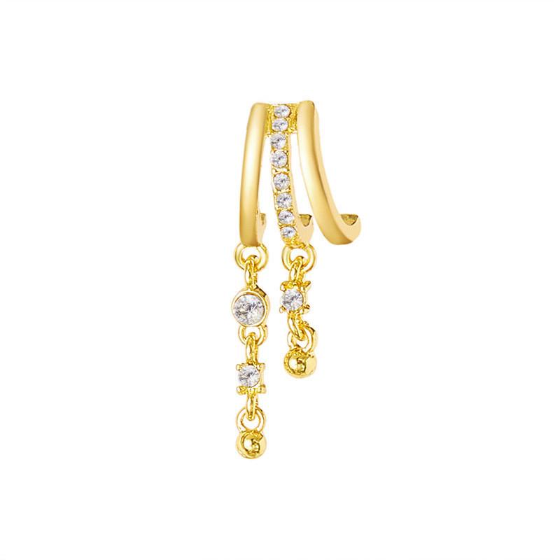 Fashion Alloy Asymmetrical Drop Earrings With Chain Tassels For Women