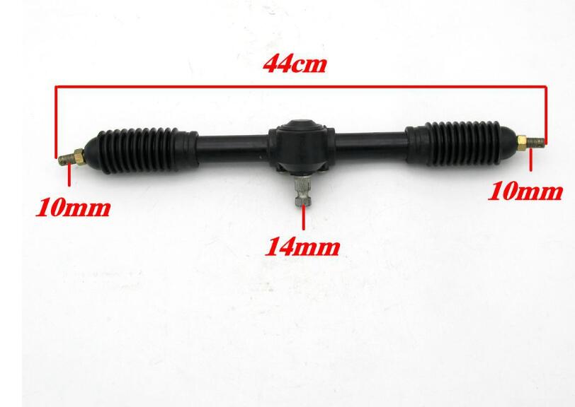 Steering Wheel Gear Rack Shaft Tie Rod Assembly Adjustable Shaft Hub Stub Axle for Go Kart Golf Cart ATV Buggy