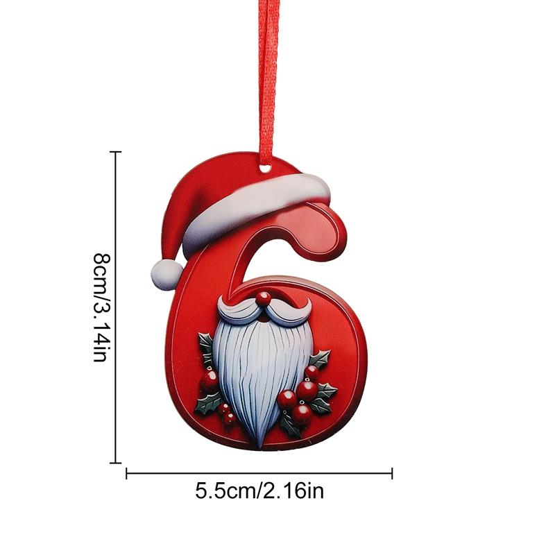 8CM Artificial Acrylic Christmas Numbers 0-9 Xmas Tree Hanging Ornaments for Home Party Decor New Year Gift 2025 Navidad