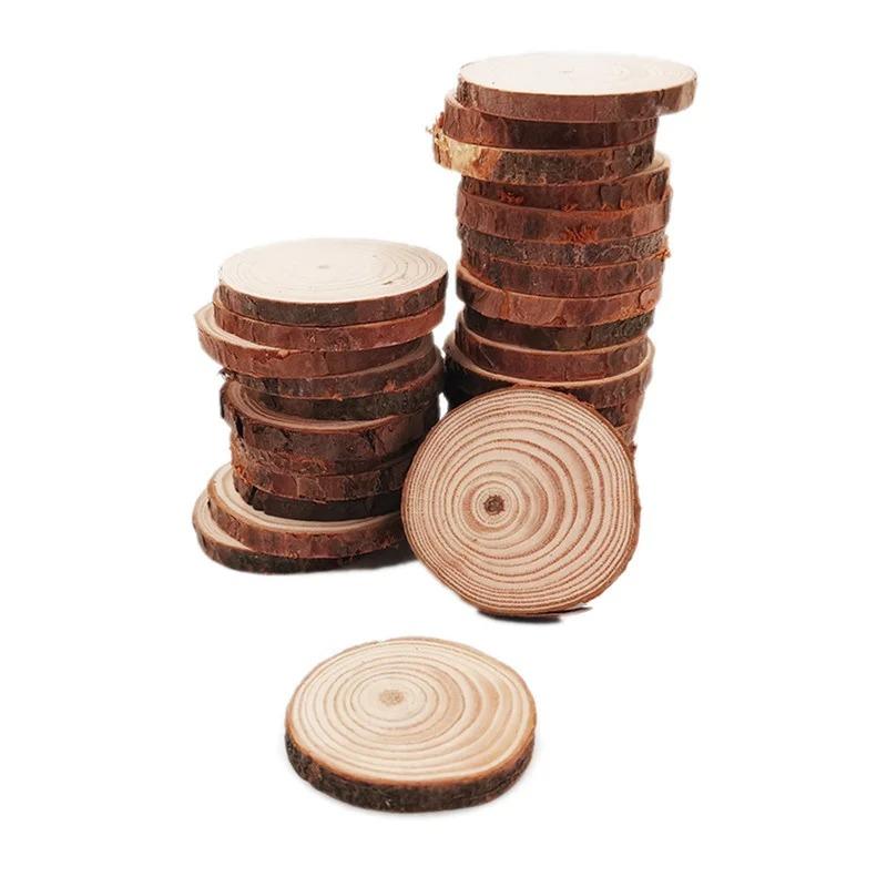 12pcs 4-5cm Unfinished Natural Wood Slices Wood Craft kit DIY Kids Arts and Crafts Christmas Ornaments Rustic Wedding Decor