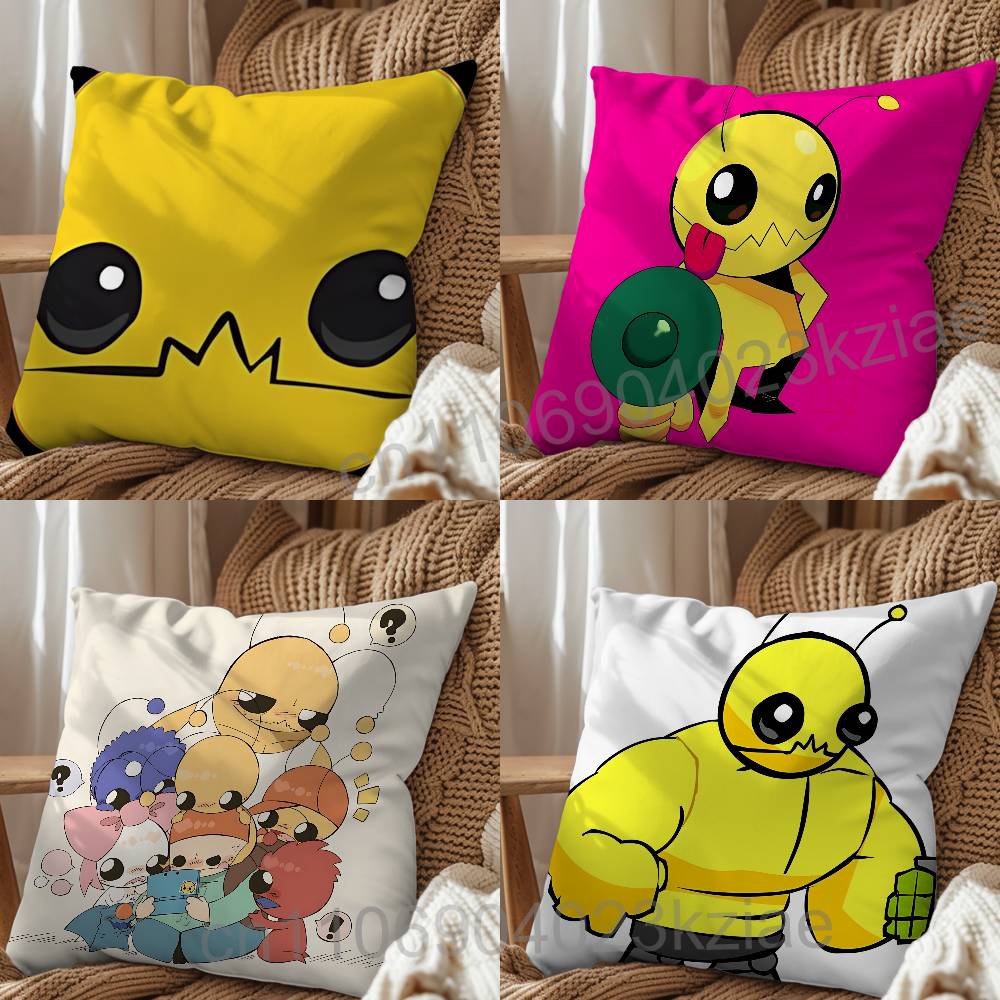 Game Big Battle AAlien Hominid Pillow Case Square DoubleSided Printing Short Plush Sofa Cushion Cover Bedroom Bedside Pillow