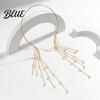 Corrosion-resistant Jewelry Long Tassel Metal Open Choker Star Imitation Pearl
