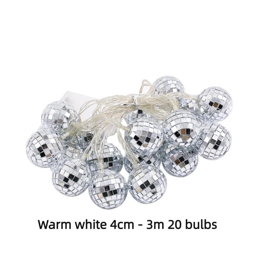 Festive Ambient String Lights Soft Glow Disco Mirror Ball String Lights Christmas Tree