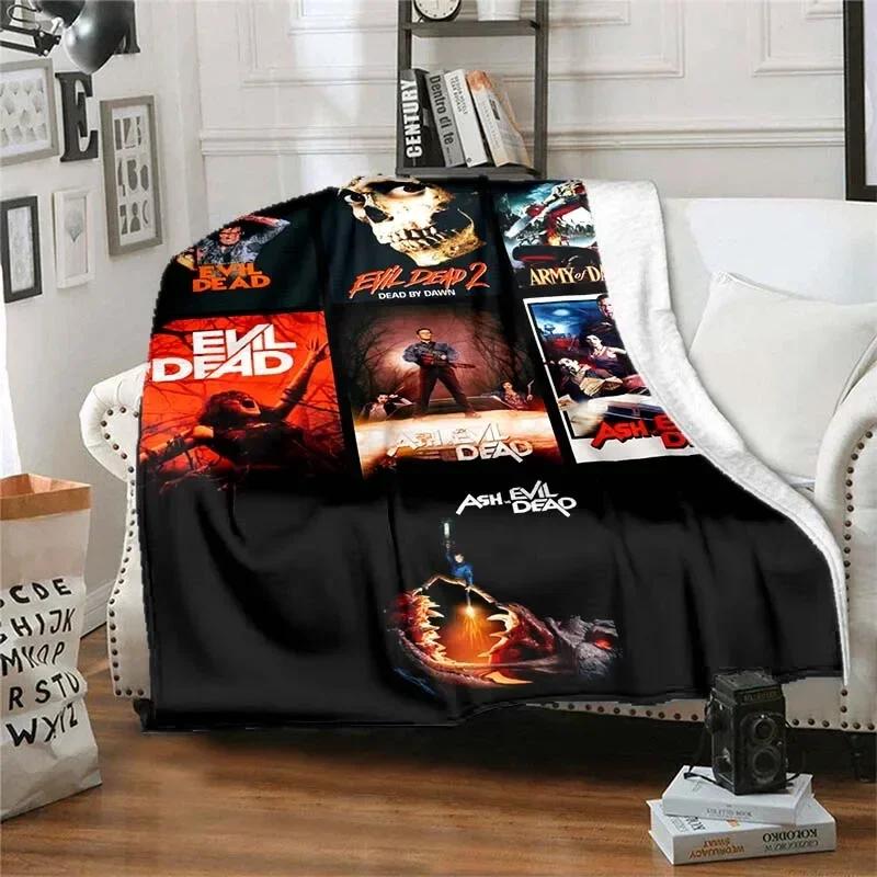 Supernatural Horror Movie Evil Dead Square Print Blanket Soft Cozy Bed Blanket , for Family Outdoor Picnic Trips Warm Gift