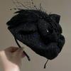 Luxury Feather Beret Headband: Women's Hair Accessory and Hair Tie, Half Hat, White Hair Cover